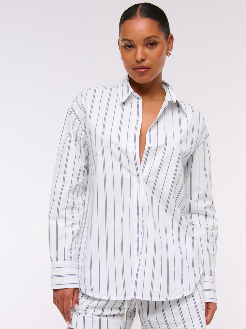 Abercrombie & Fitch White Button-Down Shirt with tie back